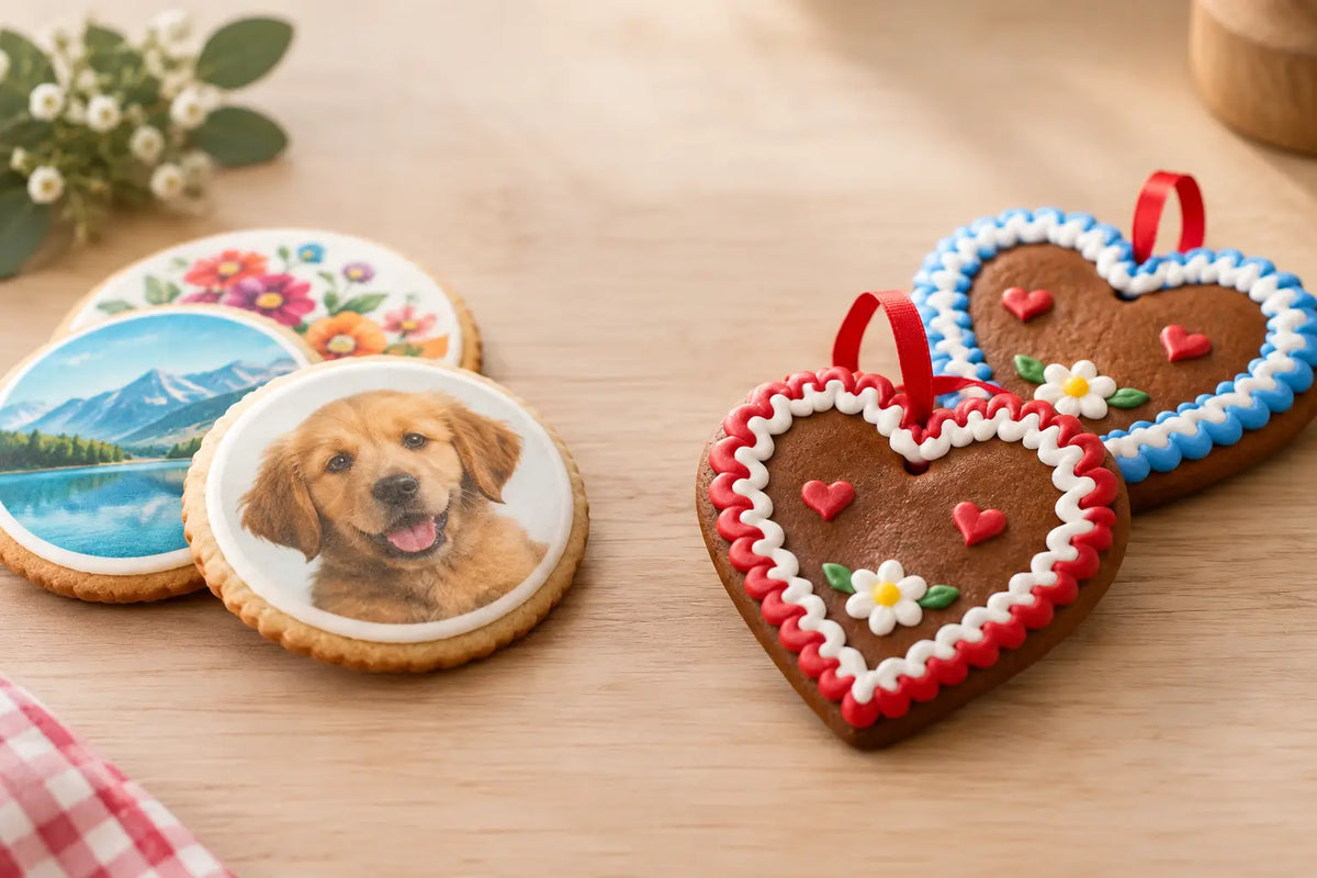 Bedruckte Kekse versus Lebkuchenherzen