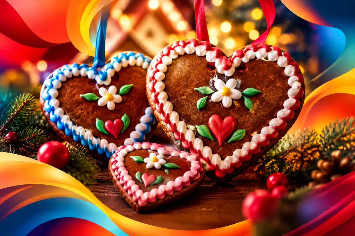 Weihnachten: Lebkuchenherzen mit Wunschtext