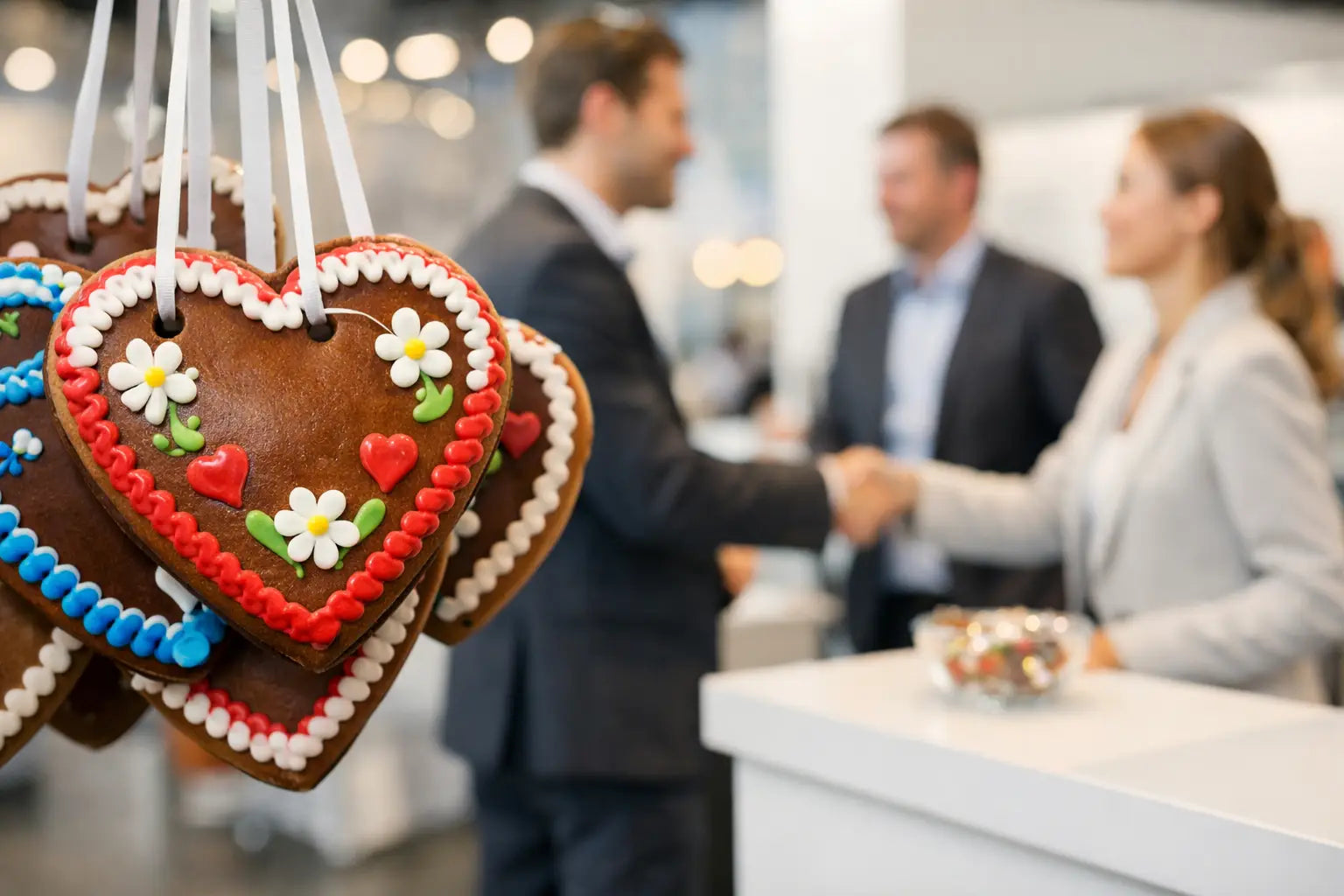 Lebkuchenherzen für Messe richtig einsetzen