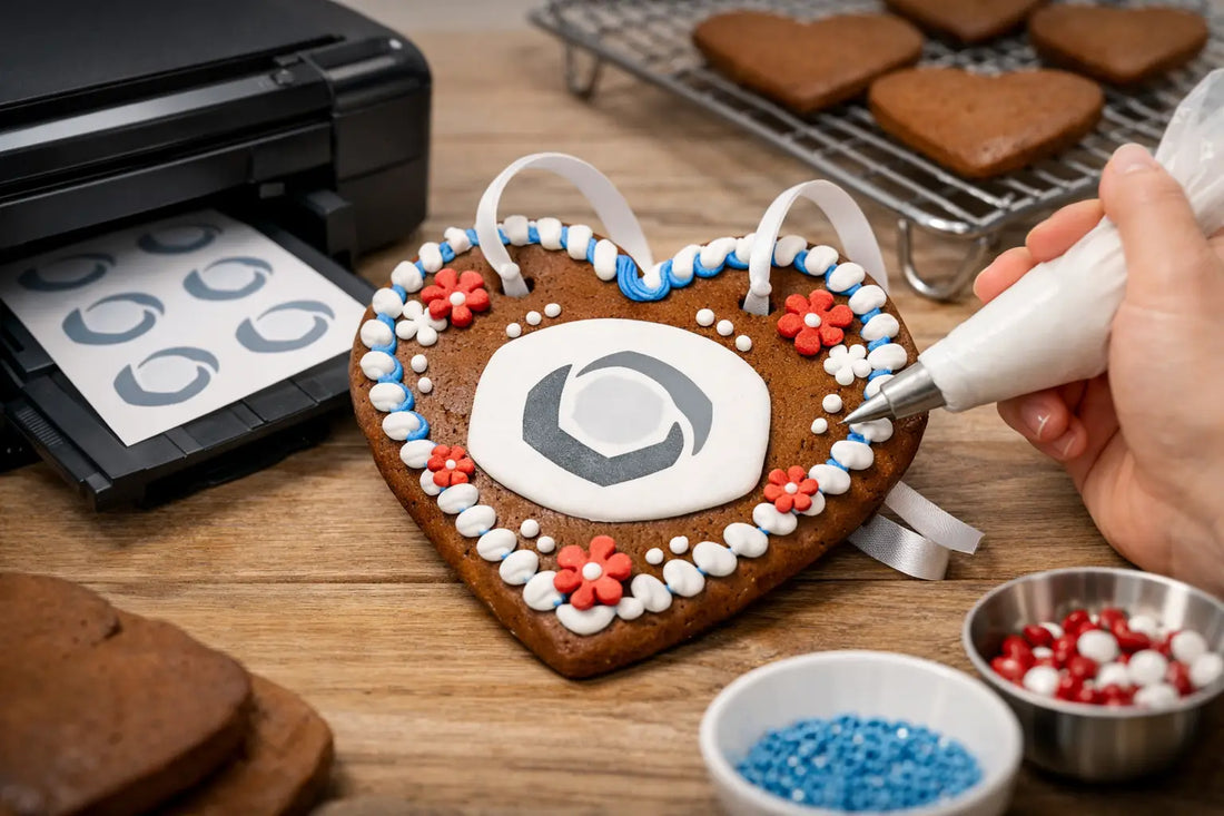Firmenlogo auf Lebkuchenherz drucken lassen