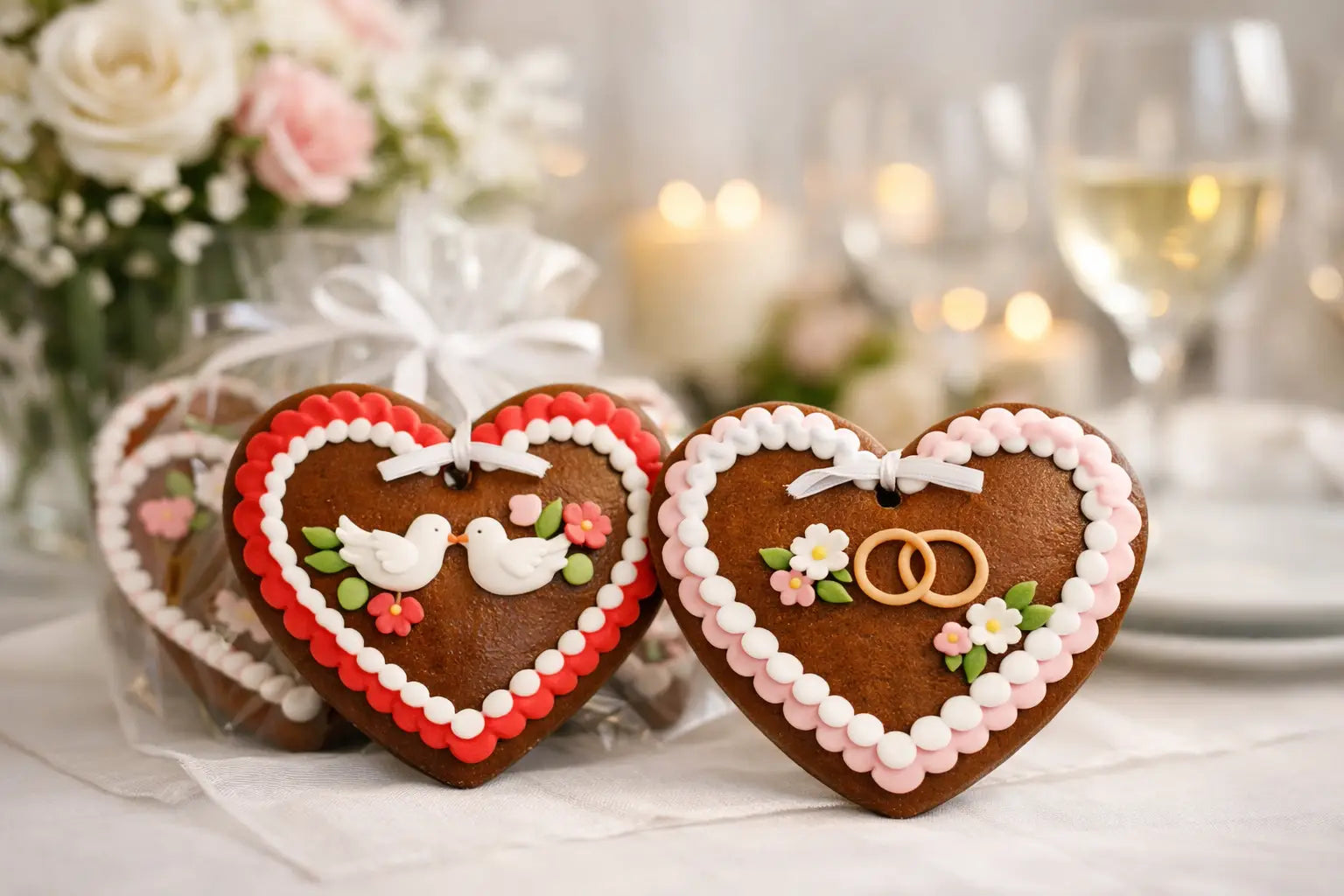 Lebkuchenherzen für den Hochzeitstisch planen