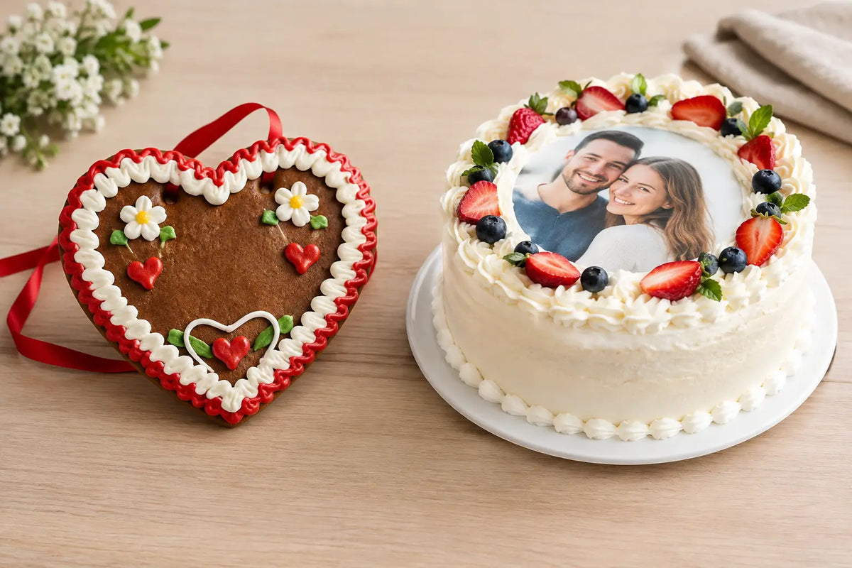 Lebkuchenherz oder Fototorte: Was passt besser?