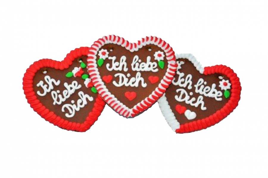 Wiesn Lebkuchenherzen Sprüche Ich liebe Dich  ,20 Stück im Karton 