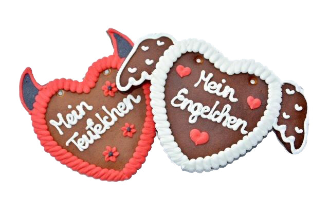 Wiesn Lebkuchenherzen Engel & Teufel   ,20 Stück im Karton 