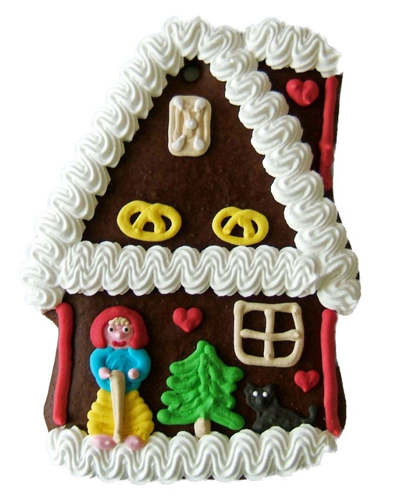 Lebkuchen Hexenhaus flach  ,Karton 20 Stück