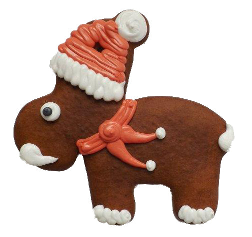 Lebkuchen Elch mit roter Mütze 