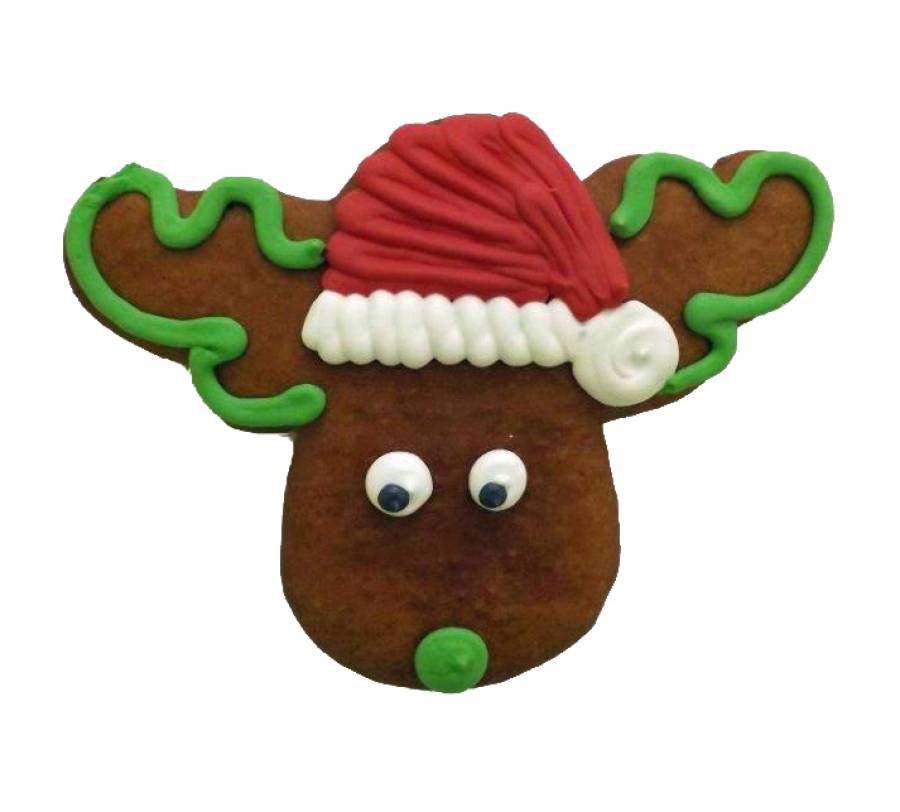 Lebkuchen-Elchkopf 12 cm , Lebkuchenelch 50 Stück im Karton