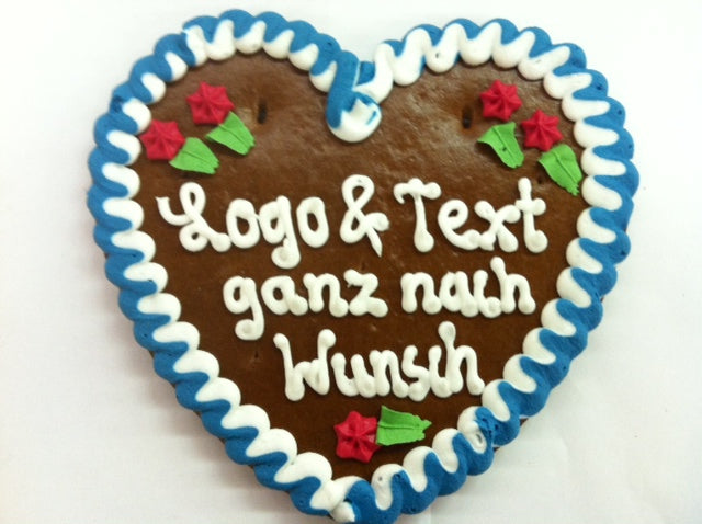 Lebkuchenherz 180 Gramm mit individuellem Text , 22 x 23 cm