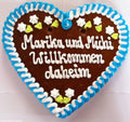 Lebkuchenherz 500 Gramm mit individuellem Text ca.36 x 34 cm