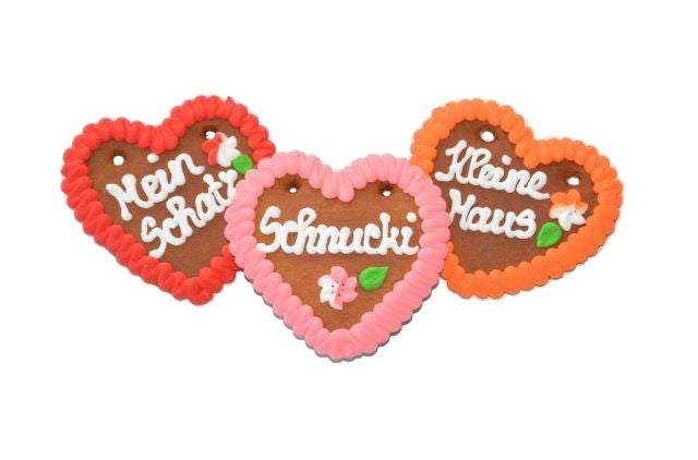 1 Lebkuchenherz Spruch, mit verschiedenen Texten