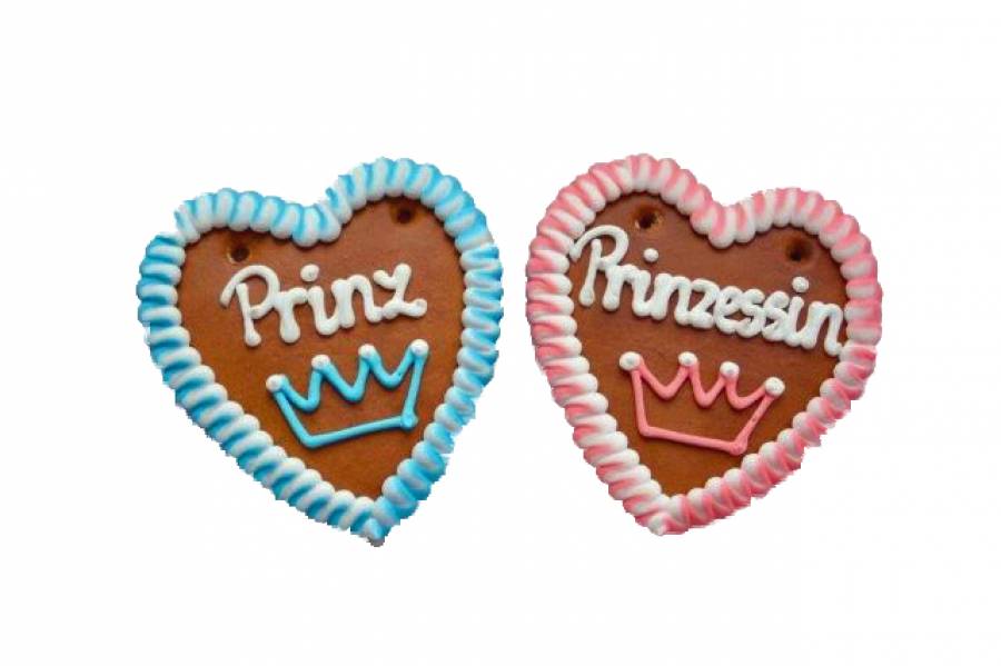 1 Wiesn Lebkuchenherz  Prinzessin ,Prinz  13 x 14 cm  