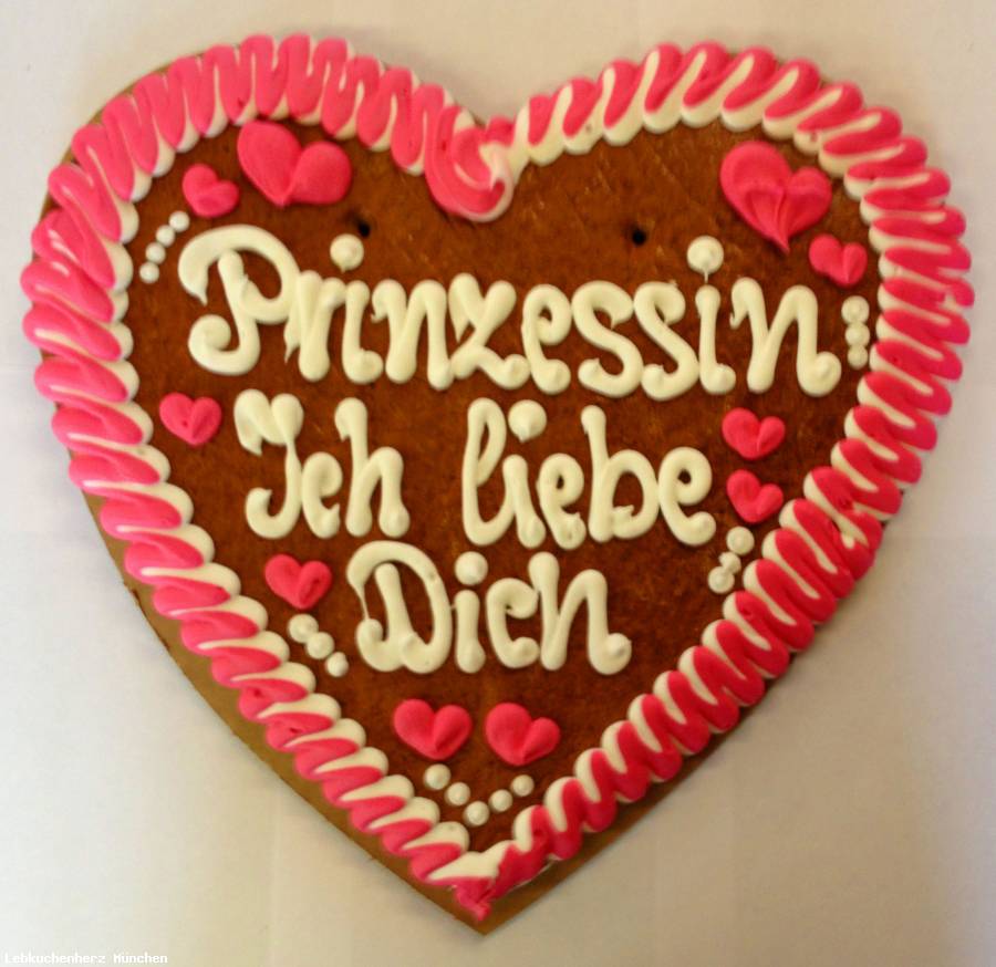 Lebkuchenherz XXL Prinzessin ich liebe Dich