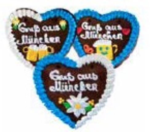 Lebkuchenherzen  Gruß aus München 40 Stück im Karton 