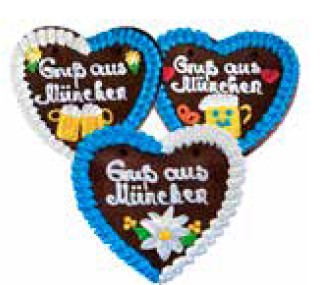 Lebkuchenherzen Spruch Gruß aus München 24 cm 