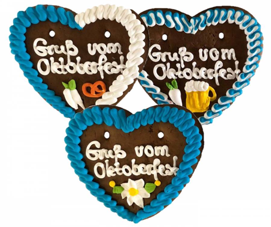  Lebkuchenherzen Spruch Gruß vom Oktoberfest  40 Stück im Karton 