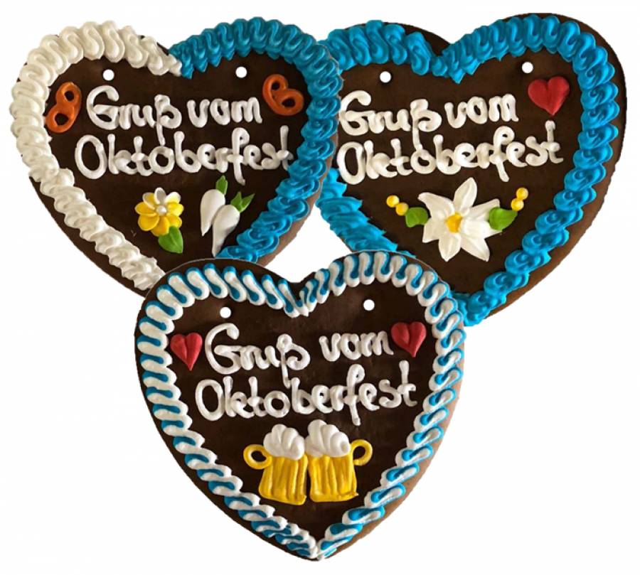 Lebkuchenherzen Spruch Gruß vom Oktoberfest  , 