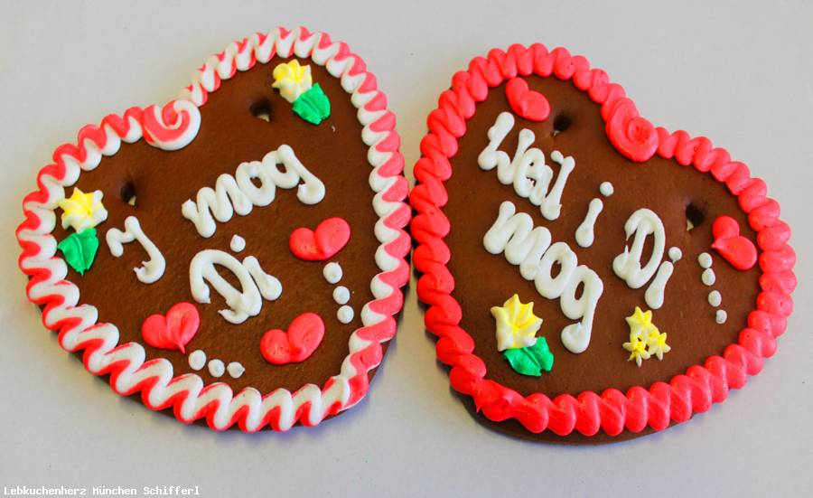 Lebkuchenherzen Sprüche Weil i Di mog, I mog Di  