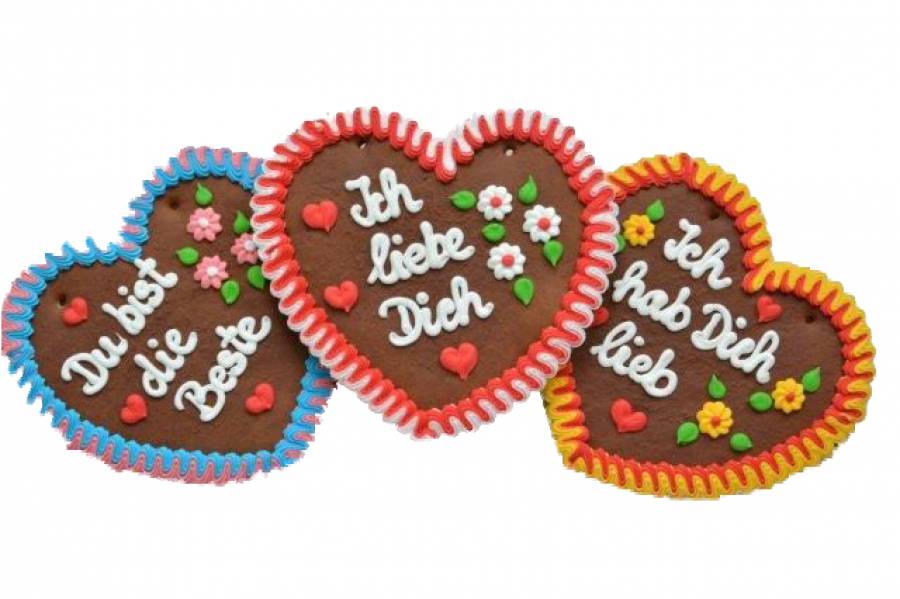 Oktoberfest Lebkuchenherzen Ich hab Dich lieb, Ich liebe Dich Hersteller