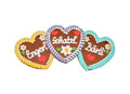 Wiesn Lebkuchenherz   bayrisch bunt, Schatzl, Liabs Madl usw. 13 x 14 cm  Manufaktur