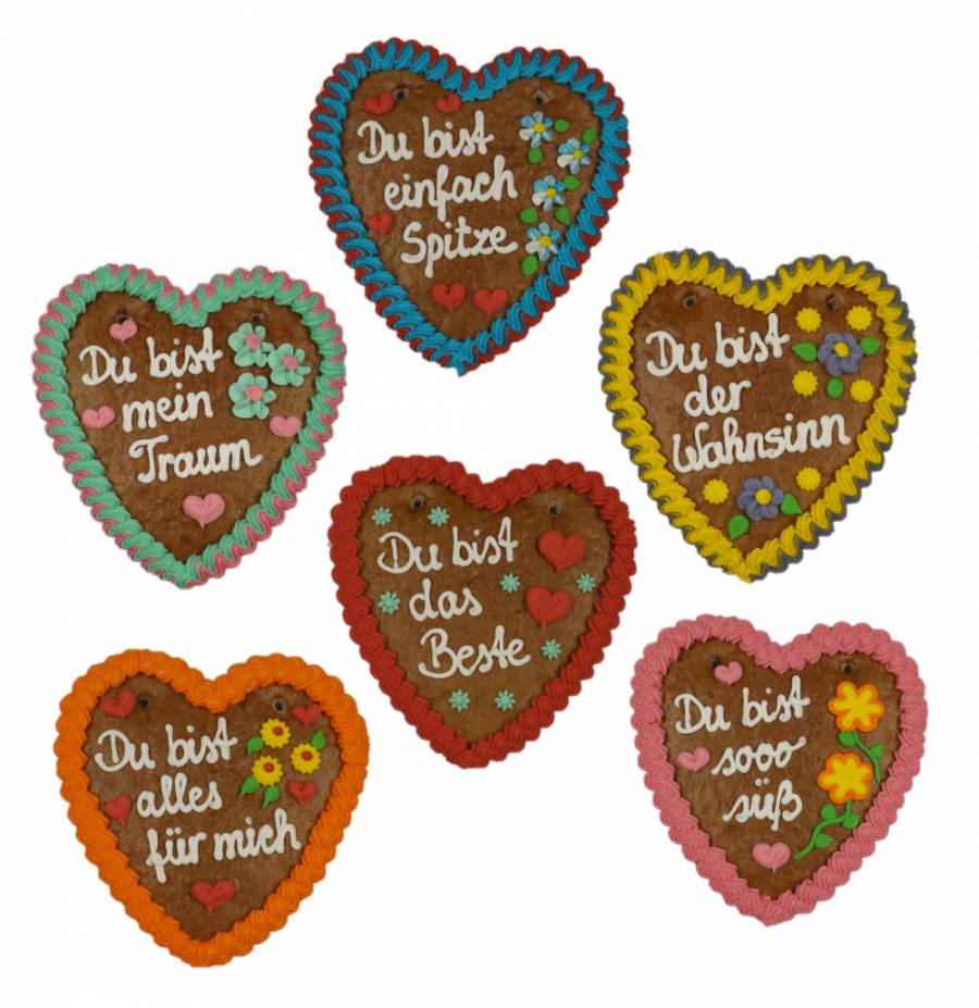 Wiesn Lebkuchenherz  Spruch  bunt 