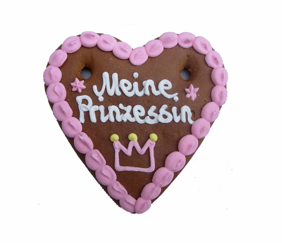 Wiesn Lebkuchenherzen Prinzessin 13 x 14 cm 65 Stück  im Karton