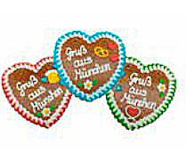 Wiesn Lebkuchenherzen Spruch Gruss aus München 40 Stück im Karton 