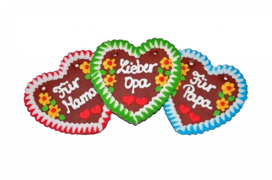 Wiesn Lebkuchenherzen Sprüche Familie sortiert, 20 Stück im Karton 